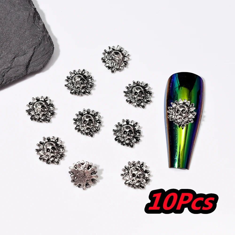 Punk Cross Nail Charms – 3D Metal Nail Art Accents