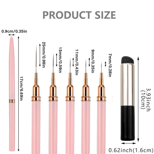 Nail Art Brush Set – Liner & Gradient Silicone Tools