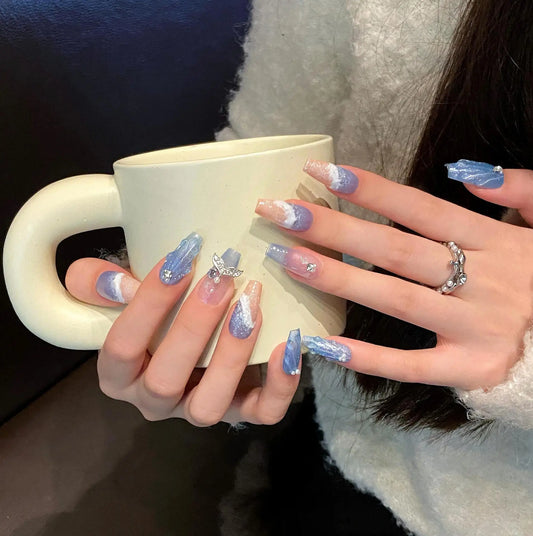 Beach Press On Nails – Long Shape