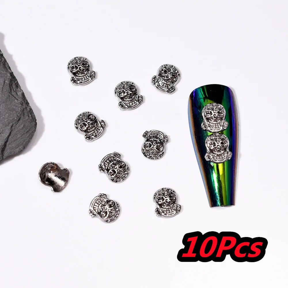 Punk Cross Nail Charms – 3D Metal Nail Art Accents