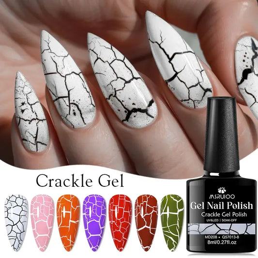 8ml Crackle Gel Nail Polish – UV/LED Soak Off Hybrid Varnish