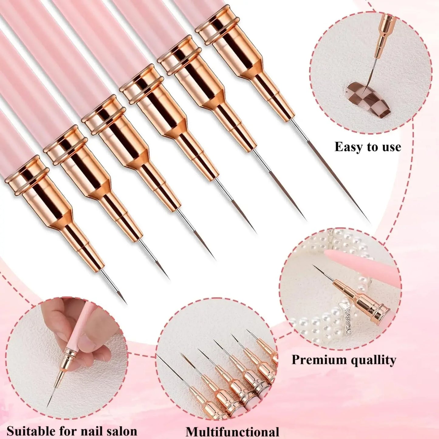 Nail Art Brush Set – Liner & Gradient Silicone Tools