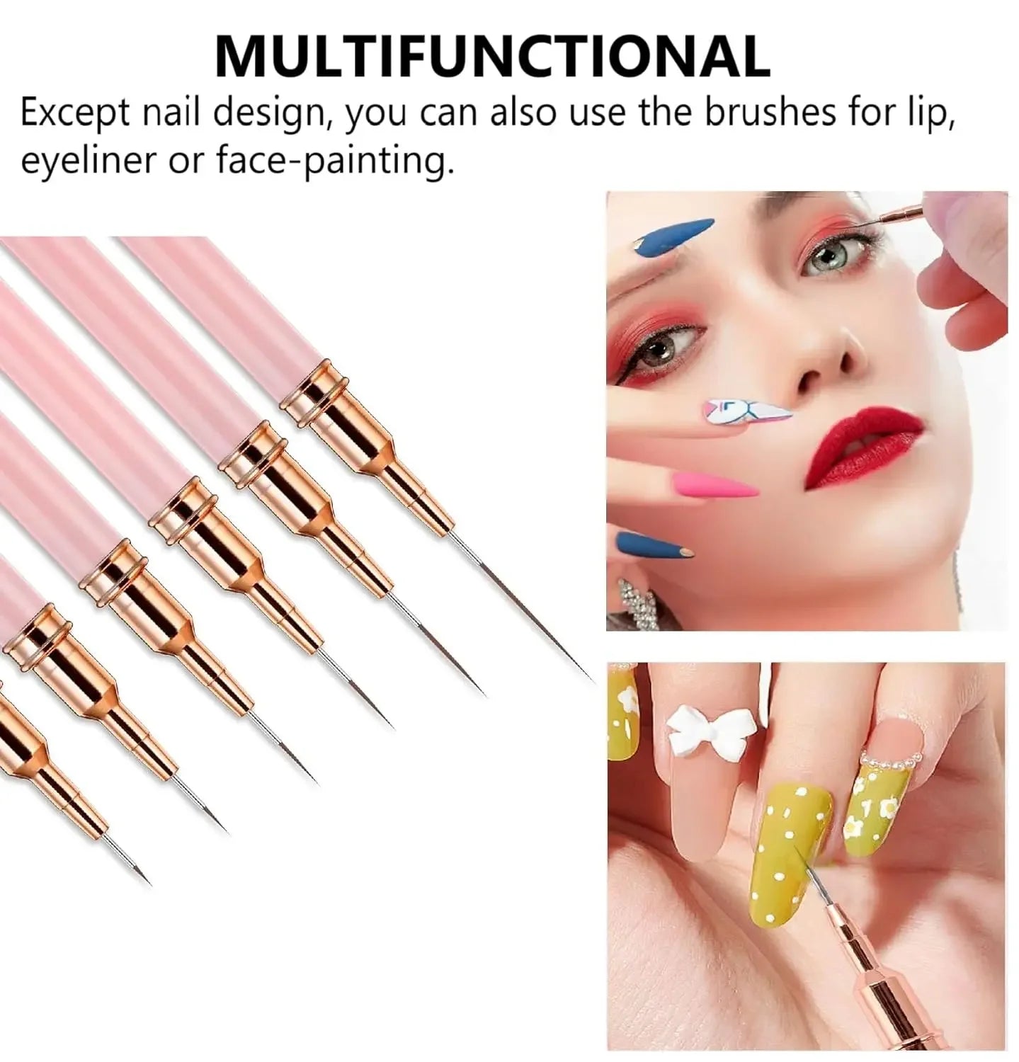 Nail Art Brush Set – Liner & Gradient Silicone Tools