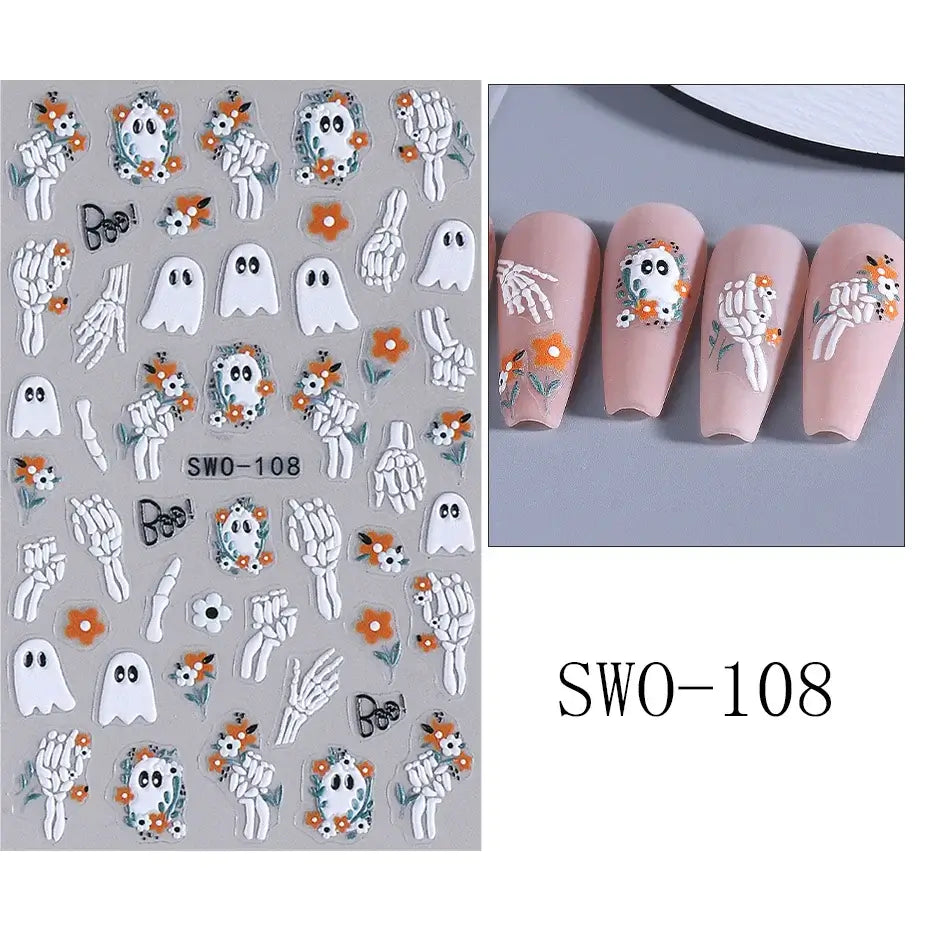 3D Halloween Nail Stickers – Nail Art Decals