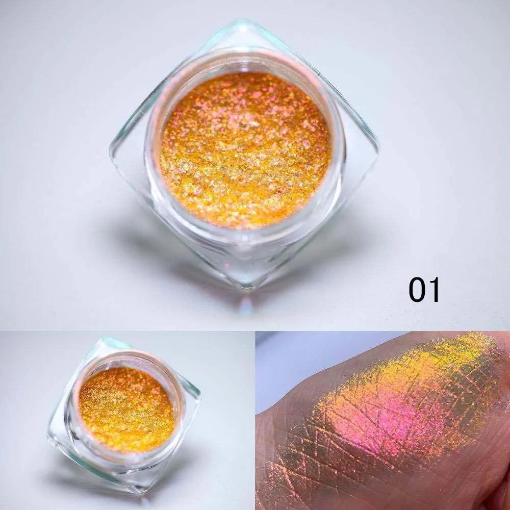 1 Box Aurora Glitter Opal Flakes – Iridescent Sequins Nail Art Powder for Mermaid Nails