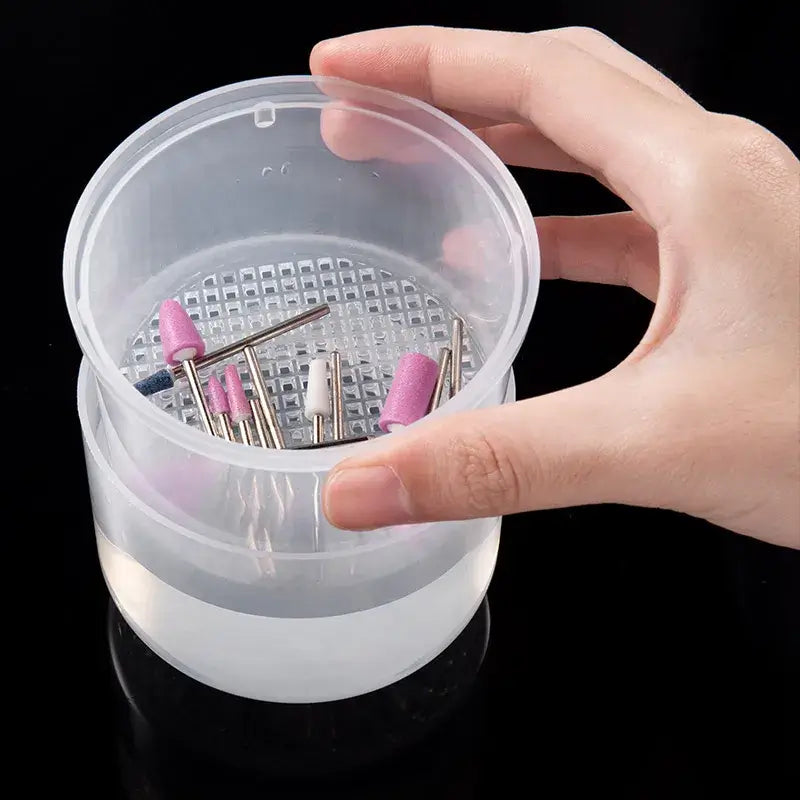 Nail Drill Bits Disinfection Box Double Layer Filtration