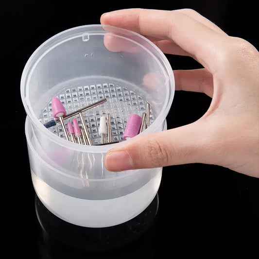 Nail Drill Bits Disinfection Box Double Layer Filtration