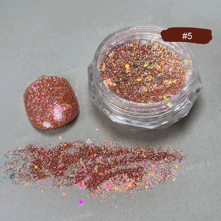 1 Box Aurora Glitter Opal Flakes – Iridescent Sequins Nail Art Powder for Mermaid Nails
