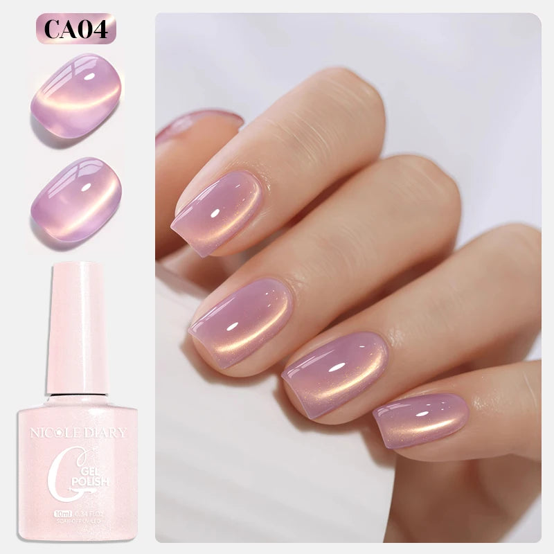 NICOLE DIARY Jelly Pink Cat Magnetic Gel Nail Polish 10mL