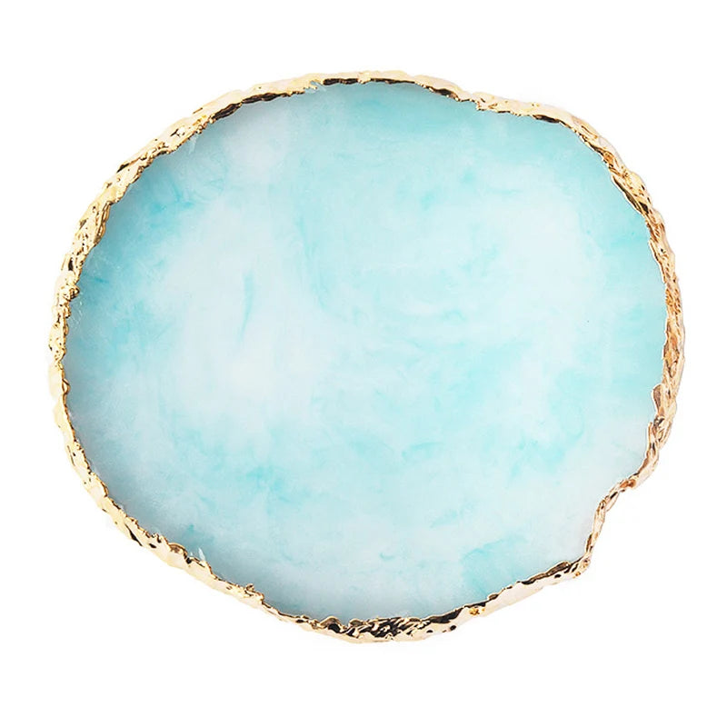 Nail Art Palette – Resin Agate Stone Mixing & Display Tool for Gel Polish