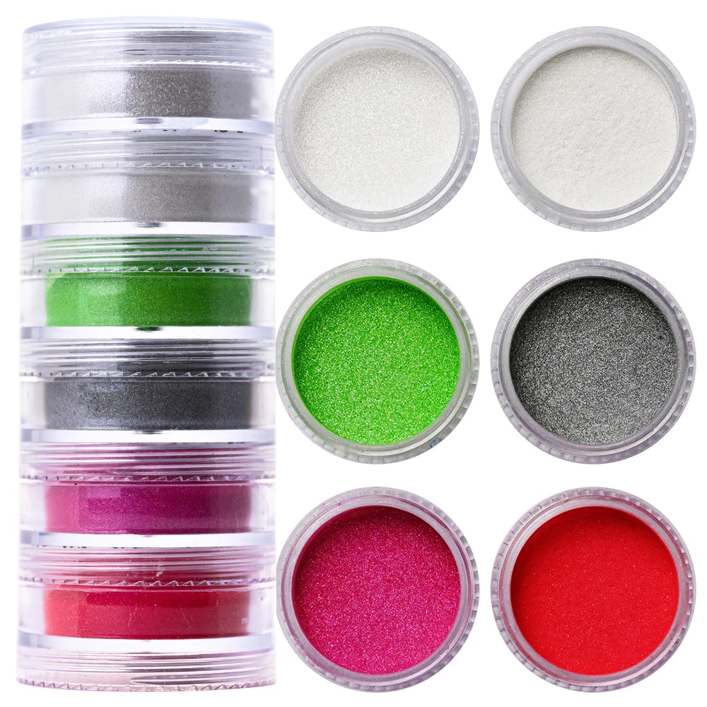 Nail Powder Set – Neon, Glitter, Pastel & Holographic Colors