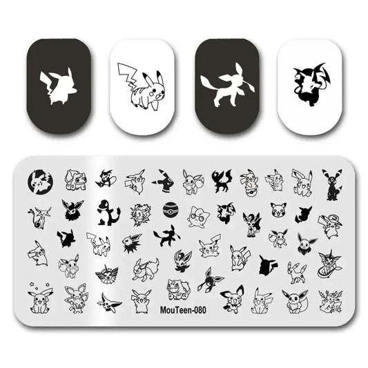 Nail Stamping Plate - Pikachu Cartoon Nail Stamp Plate 
