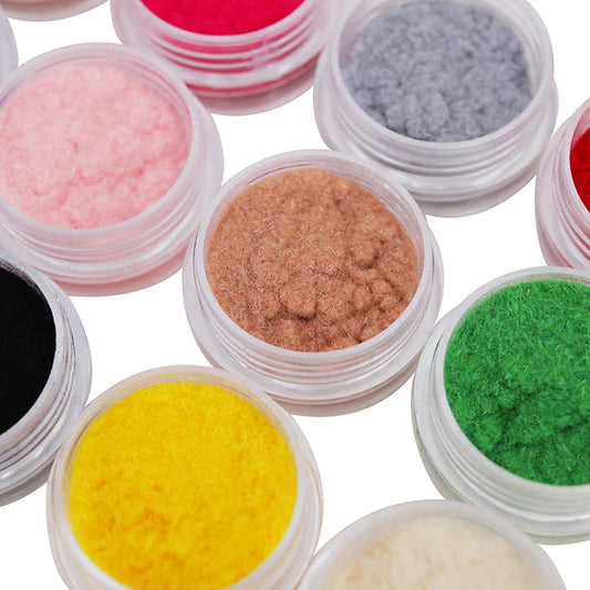 Velvet Flocking Powder – 12 Color Nail Art Set