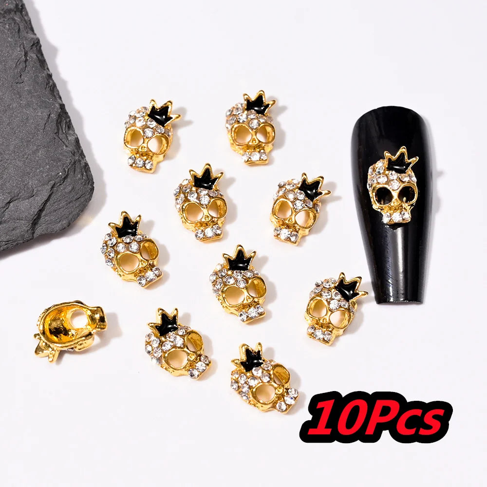 Punk Cross Nail Charms – 3D Metal Nail Art Accents