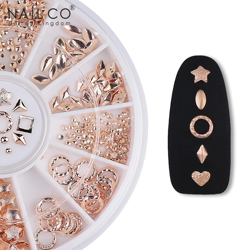 3D Nail Art Decorations – Gold Glitter Box