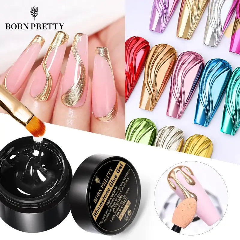 3D Nail Decoration Kit – Mirror Powder & 3D Gel