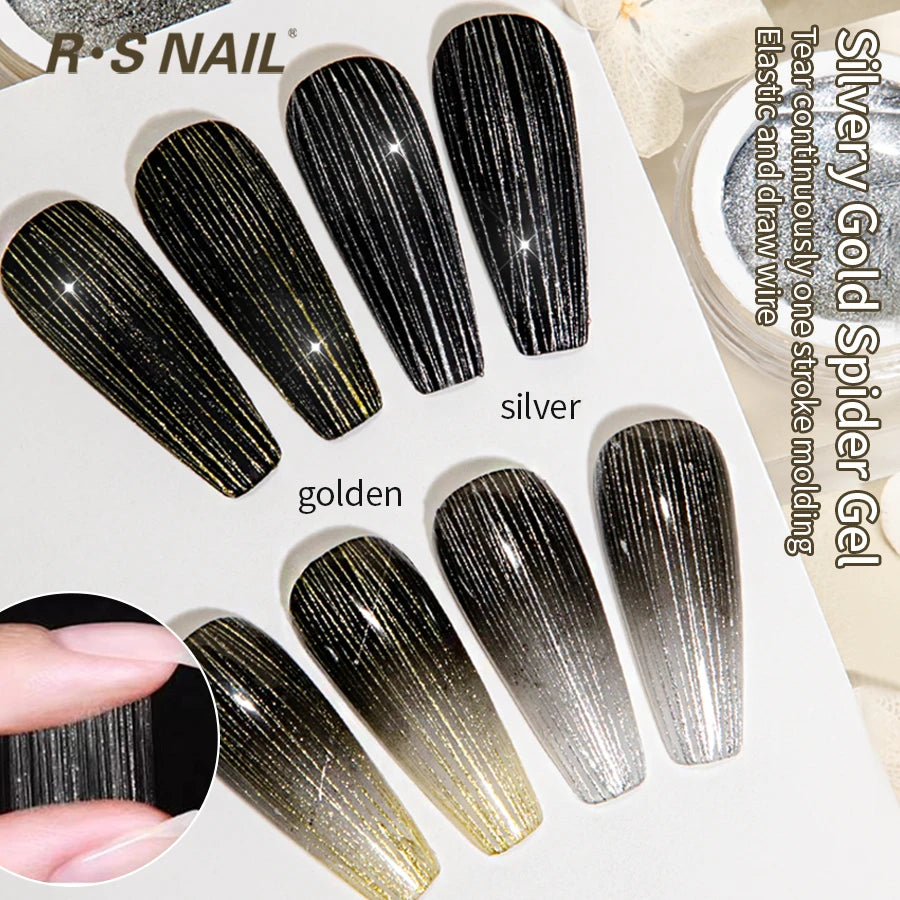 Spider Gel Nail Polish – Silver & Gold Wire Gel