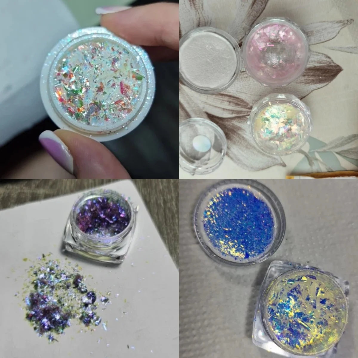 1 Box Aurora Glitter Opal Flakes – Iridescent Sequins Nail Art Powder for Mermaid Nails