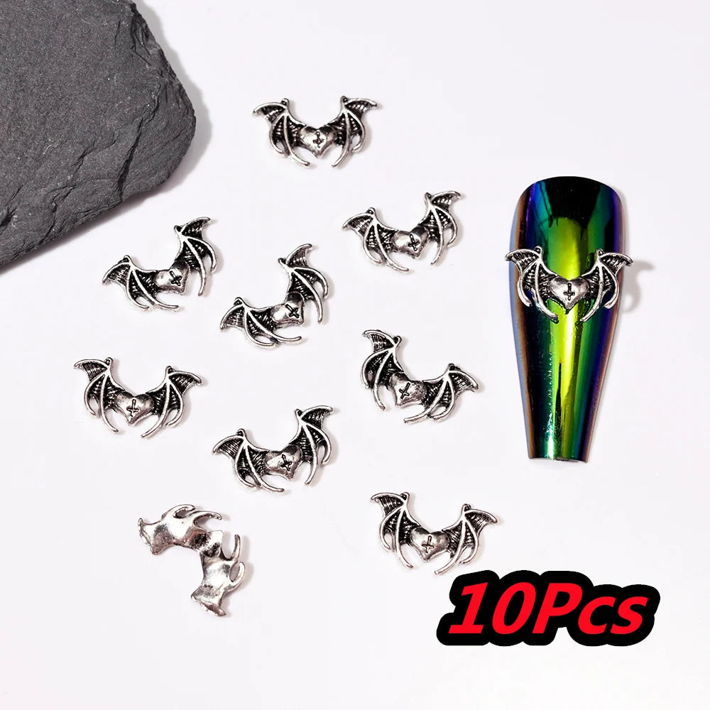 Punk Cross Nail Charms – 3D Metal Nail Art Accents