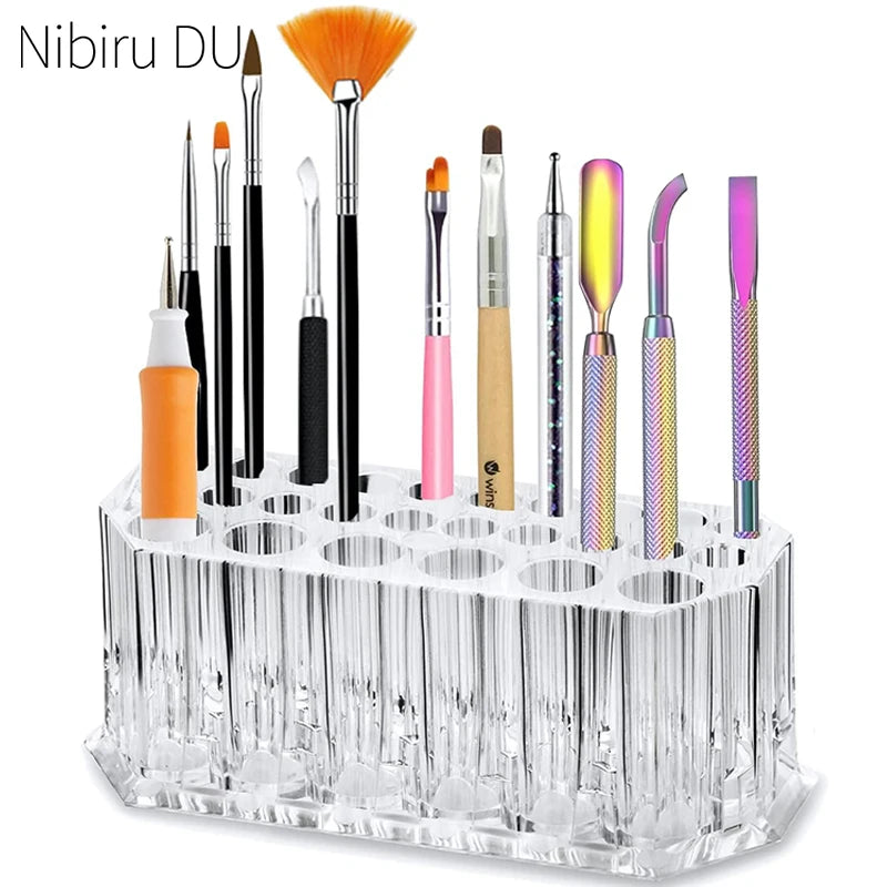 Acrylic Nail Brush Holder – 26 Holes Organizer Stand