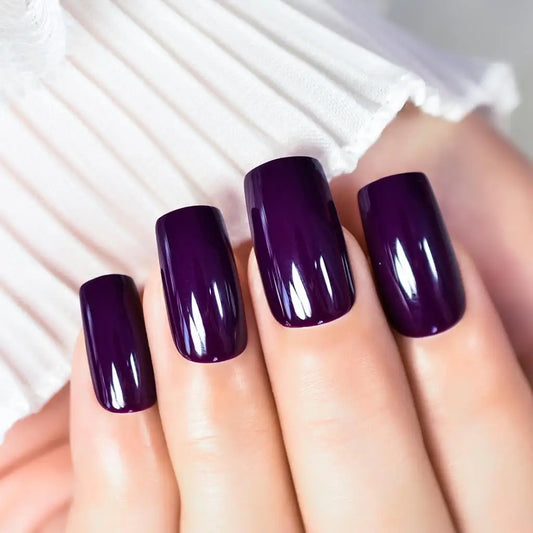 Solid Color Press On Nails | Medium Square Reusable
