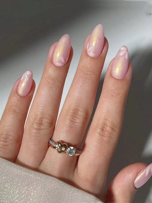 10pcs Purple Jellyfish Mermaid Long Square Press On Nail