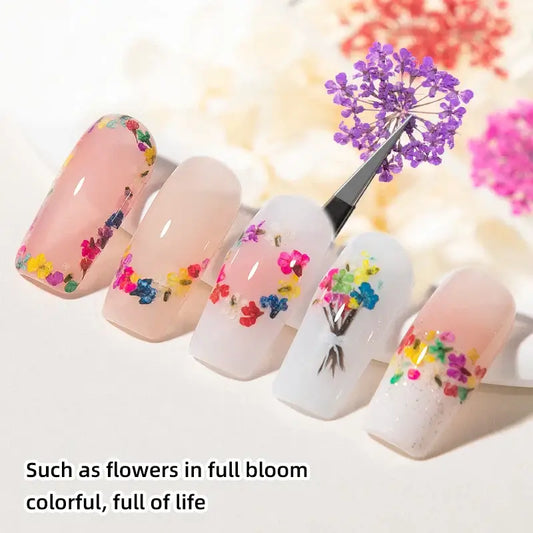 3D Natural Dried Flower Nail Art – Mixed Floral Set