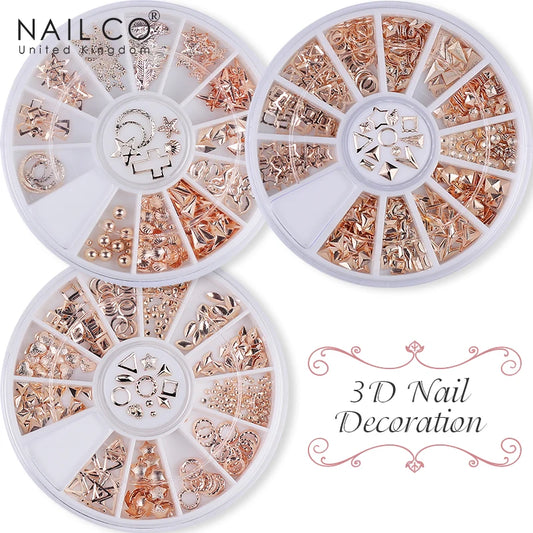3D Nail Art Decorations – Gold Glitter Box