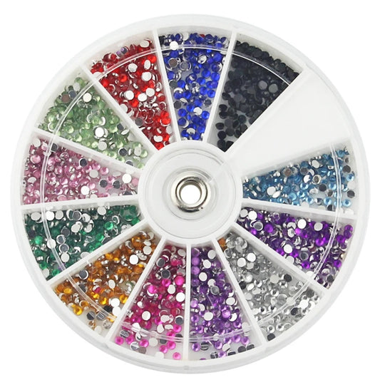 Mixed 12 Color 3D Nail Rhinestones – Flatback Small Beads
