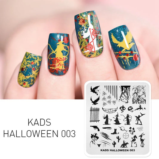 Halloween Nail Stamping Plate – Skull, Bat & Pumpkin Nail Art Designs