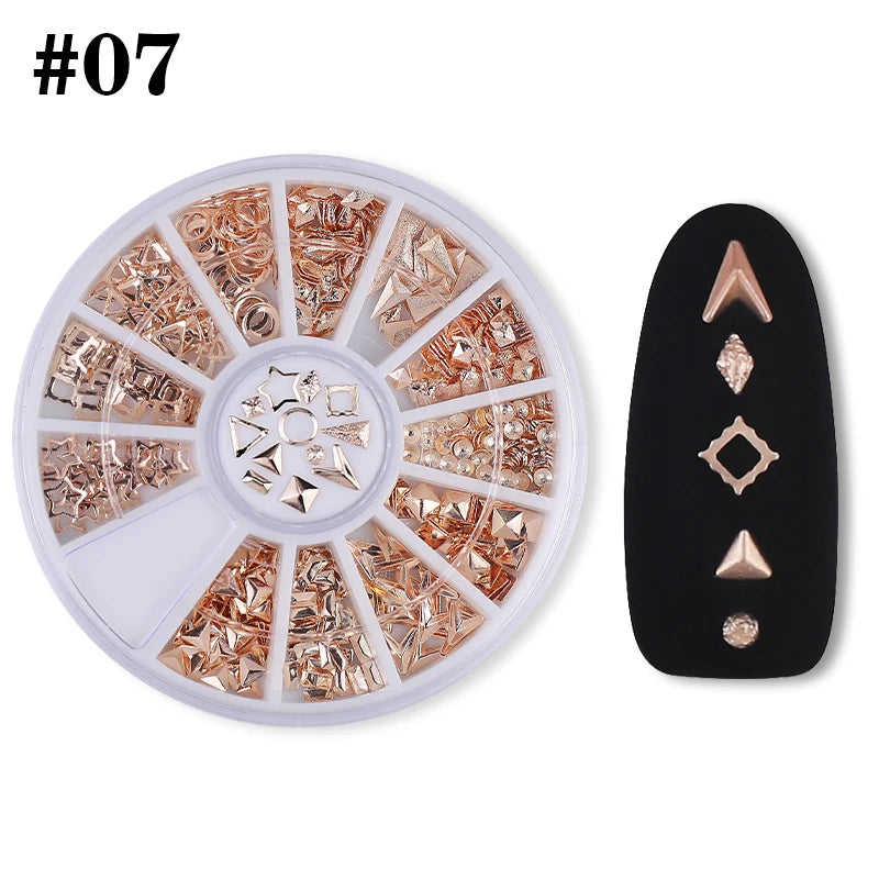 3D Nail Art Decorations – Gold Glitter Box