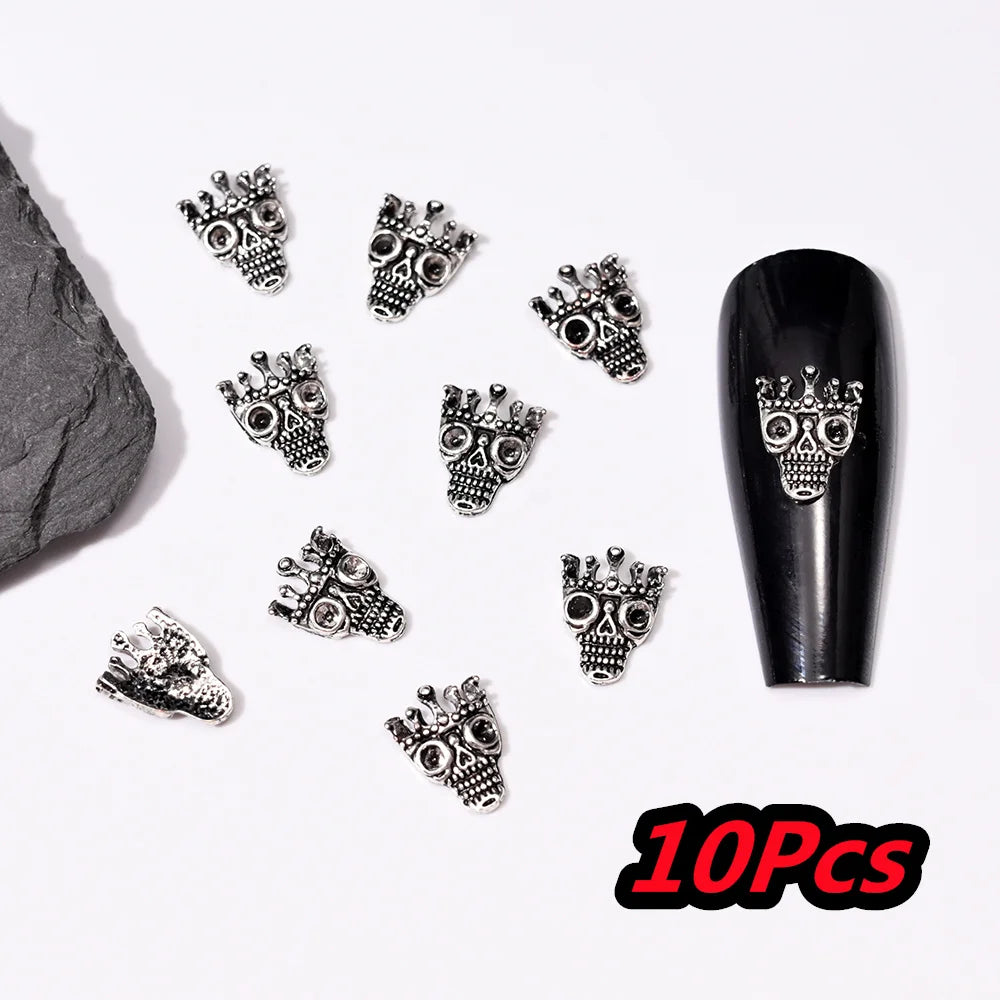 Punk Cross Nail Charms – 3D Metal Nail Art Accents