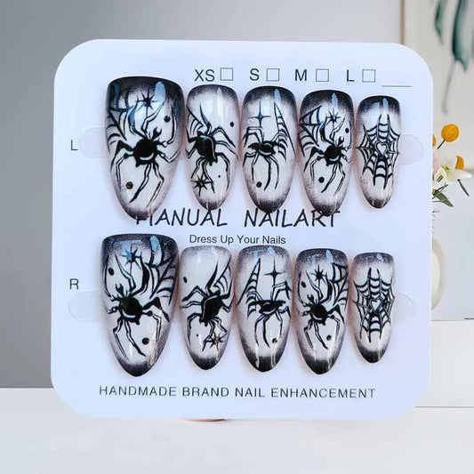 10Pcs Halloween Press On Nails – Clown Ghost Spider