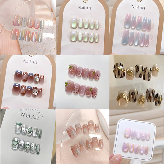 Handmade Press-On Nails – Premium Electroplated - 10 Pc. Set