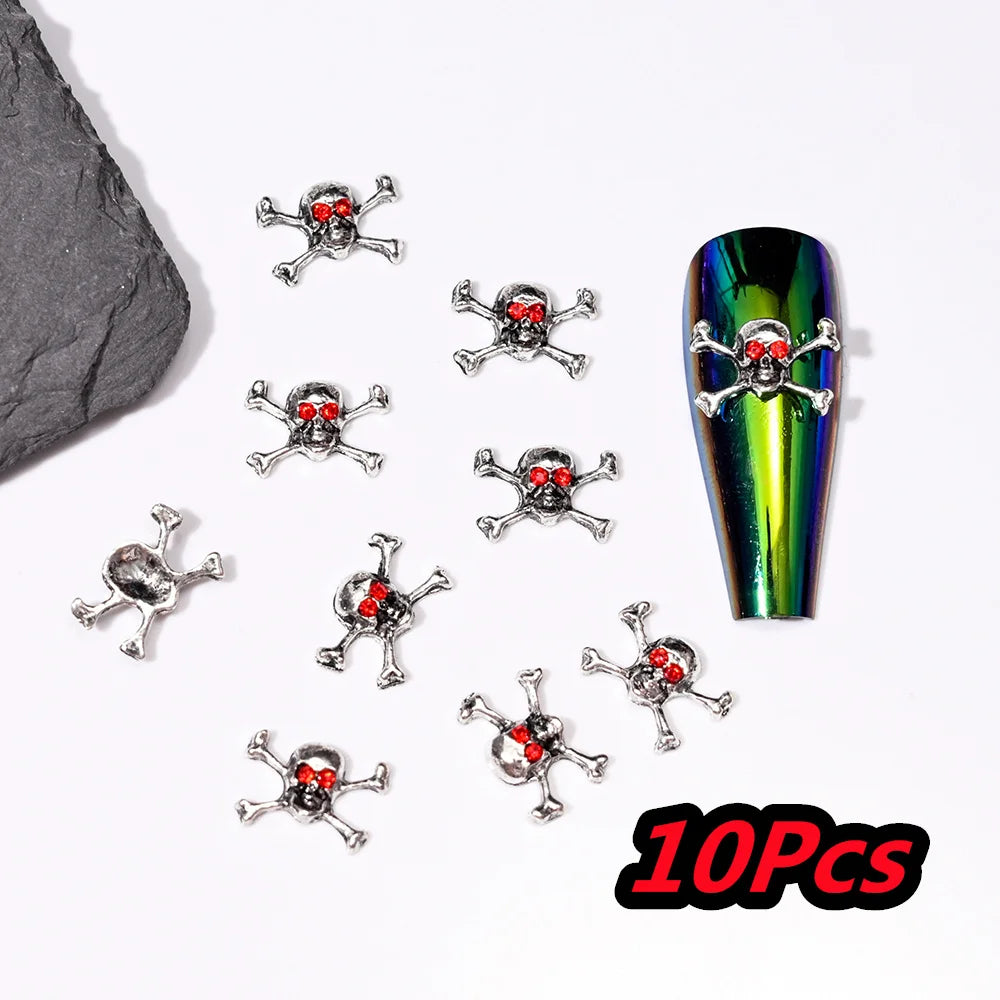 Punk Cross Nail Charms – 3D Metal Nail Art Accents