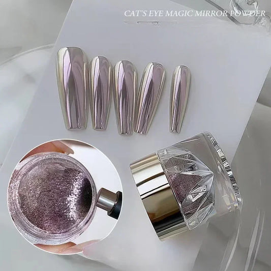 Magnetic Mirror Cat Eye Nail Powder – DIY Chrome Effect