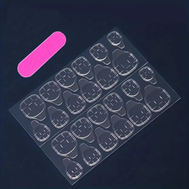 Dark Blue 3D Rhinestone Press On Nails – 24PCS Almond