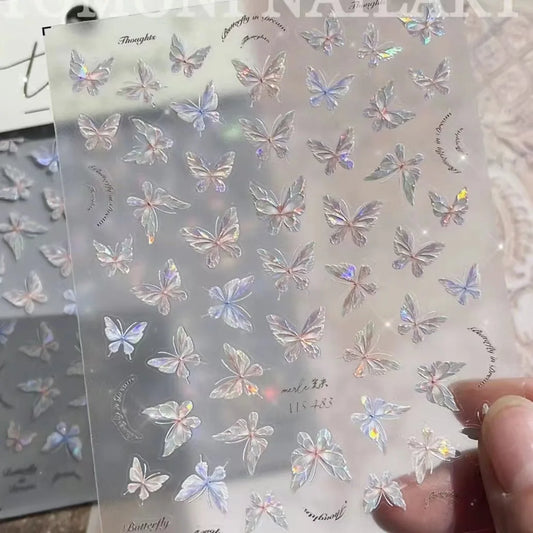 3D Butterfly Nail Sticker – Shell Polarized Relief