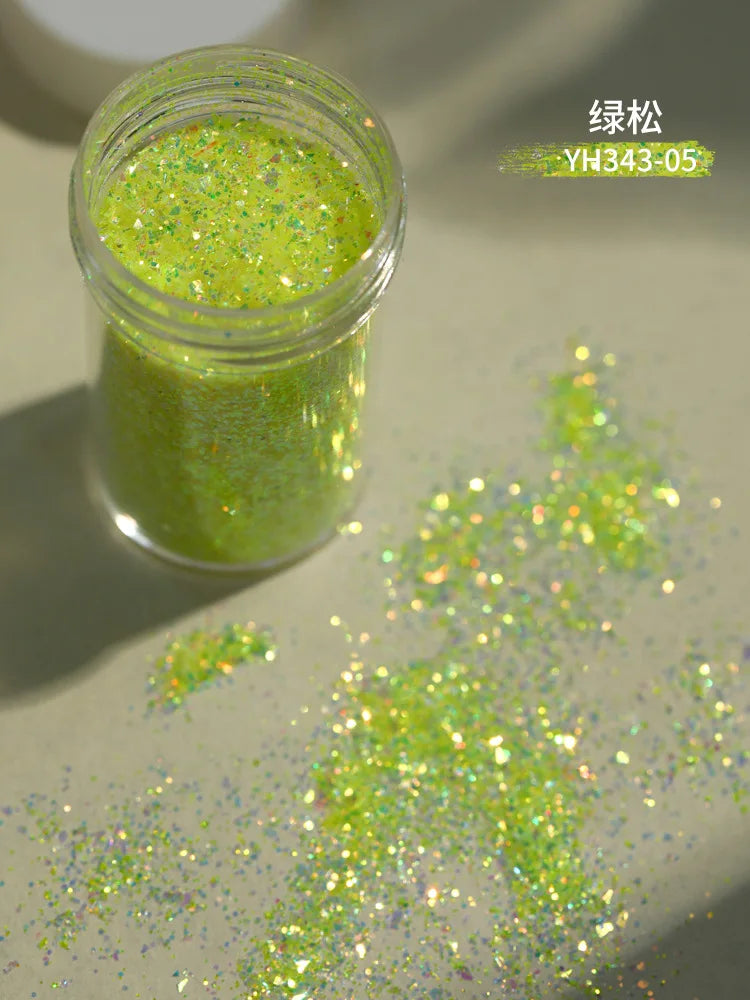 1 Box Aurora Glitter Opal Flakes – Iridescent Sequins Nail Art Powder for Mermaid Nails