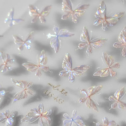 3D Butterfly Nail Sticker – Shell Polarized Relief