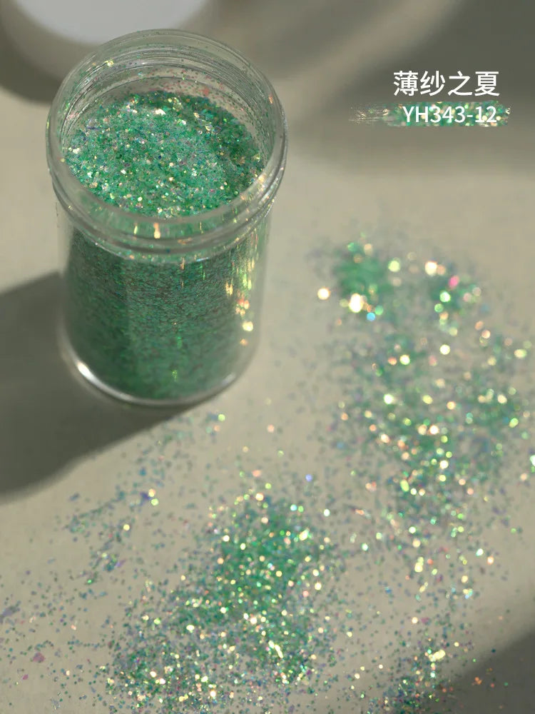 1 Box Aurora Glitter Opal Flakes – Iridescent Sequins Nail Art Powder for Mermaid Nails