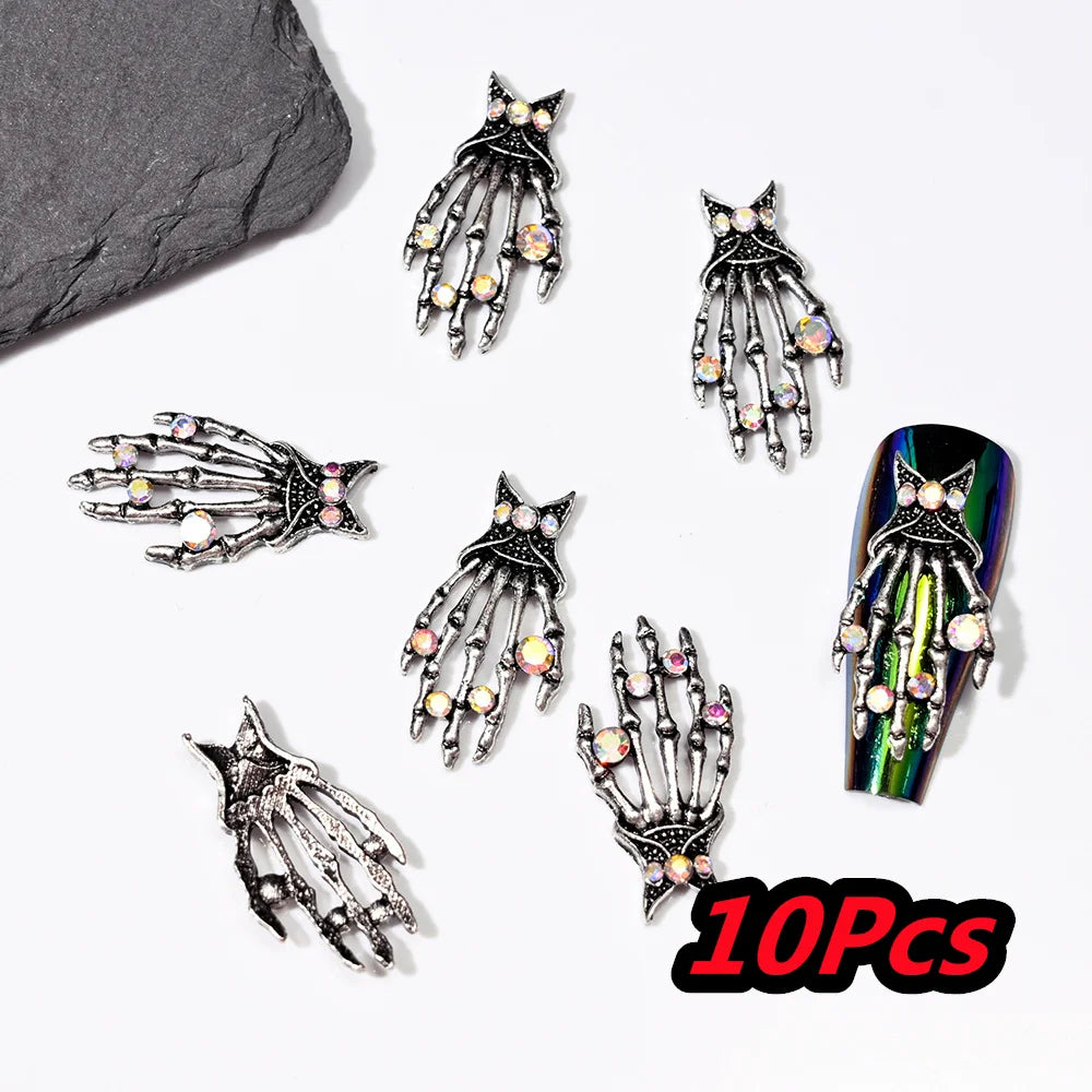 Punk Cross Nail Charms – 3D Metal Nail Art Accents