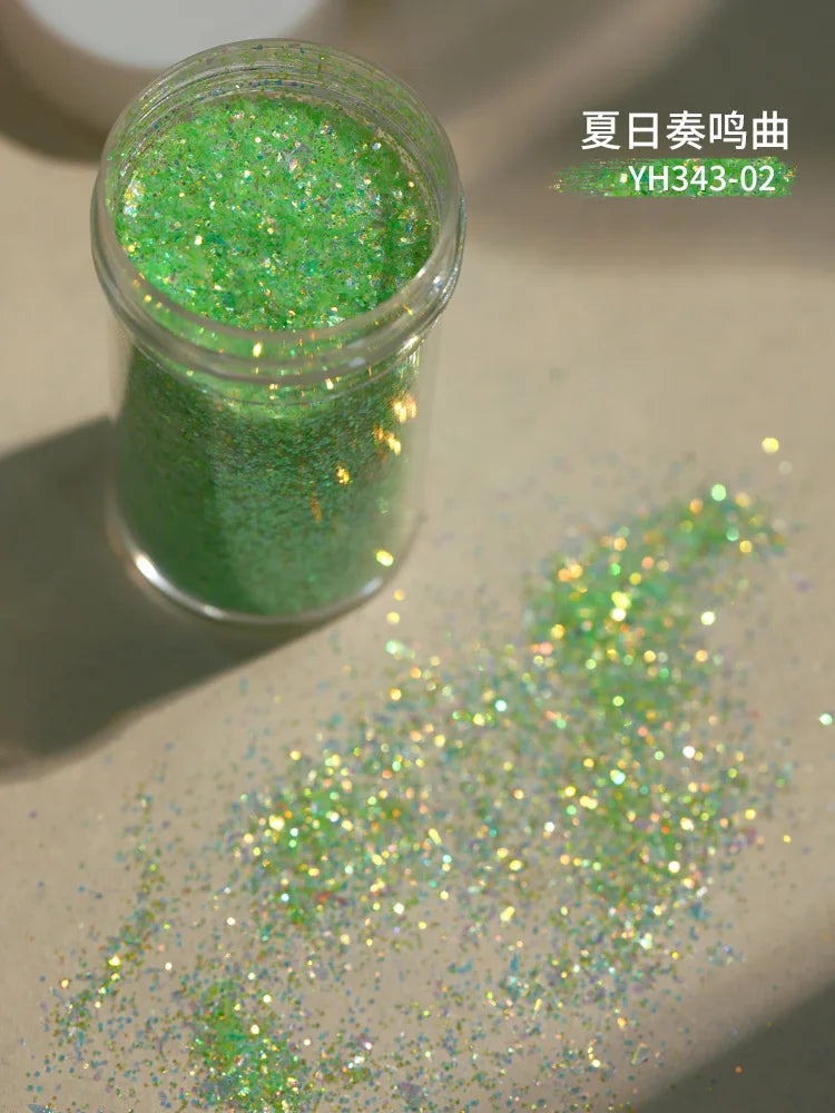 1 Box Aurora Glitter Opal Flakes – Iridescent Sequins Nail Art Powder for Mermaid Nails