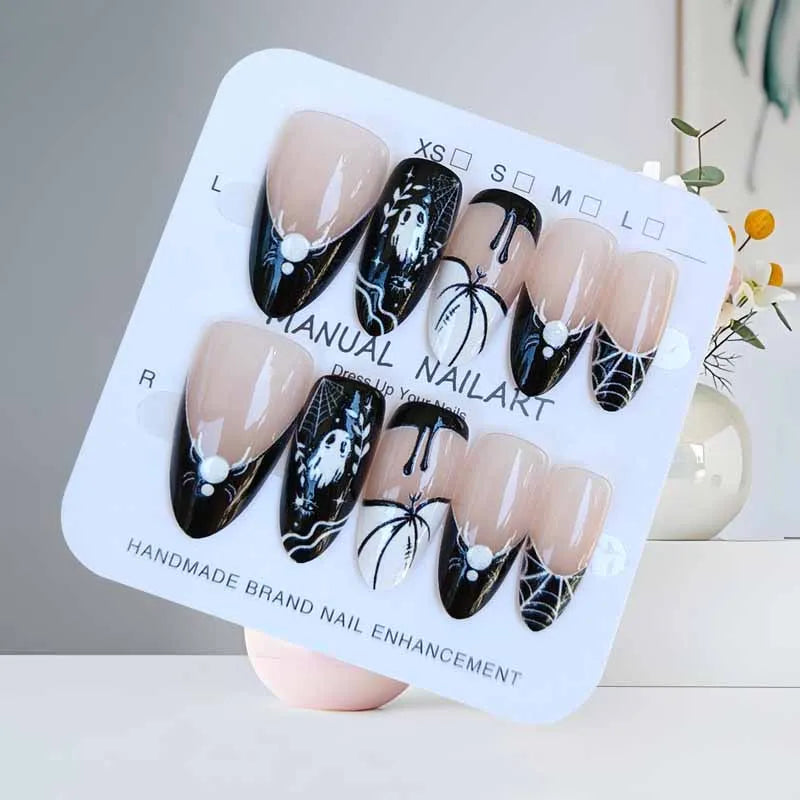 10Pcs Halloween Press On Nails – Clown Ghost Spider