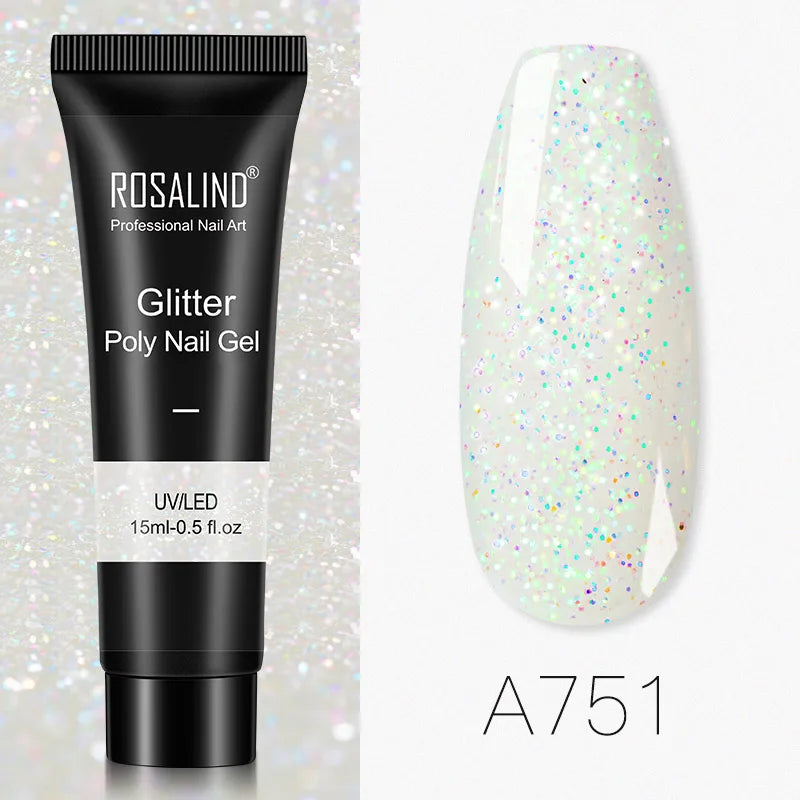ROSALIND Glitter Poly Gel Nail Extension – 15ml