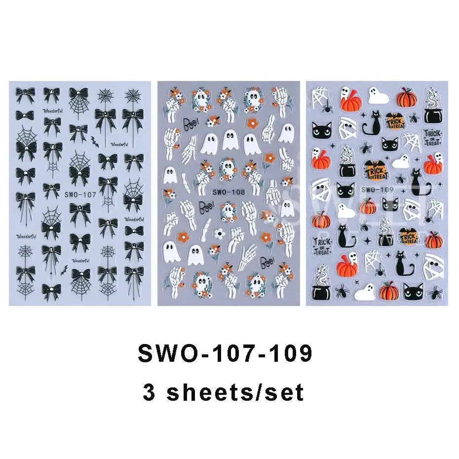 3D Halloween Nail Stickers – Nail Art Decals