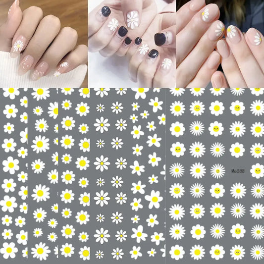 Daisy Flower Nail Stickers – Chic Elegant Summer Nails