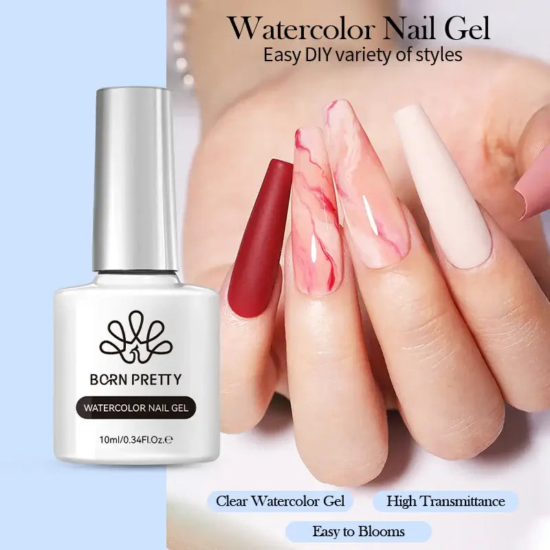 BORN PRETTY Clear Watercolor Nail Gel Polish