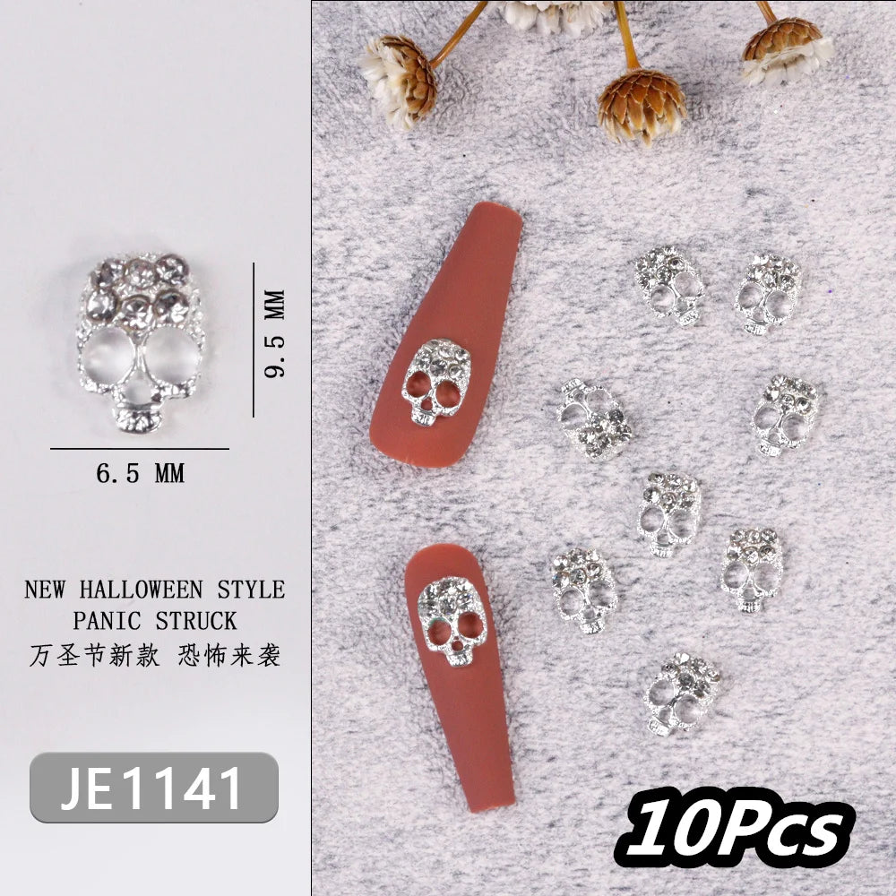 Punk Cross Nail Charms – 3D Metal Nail Art Accents