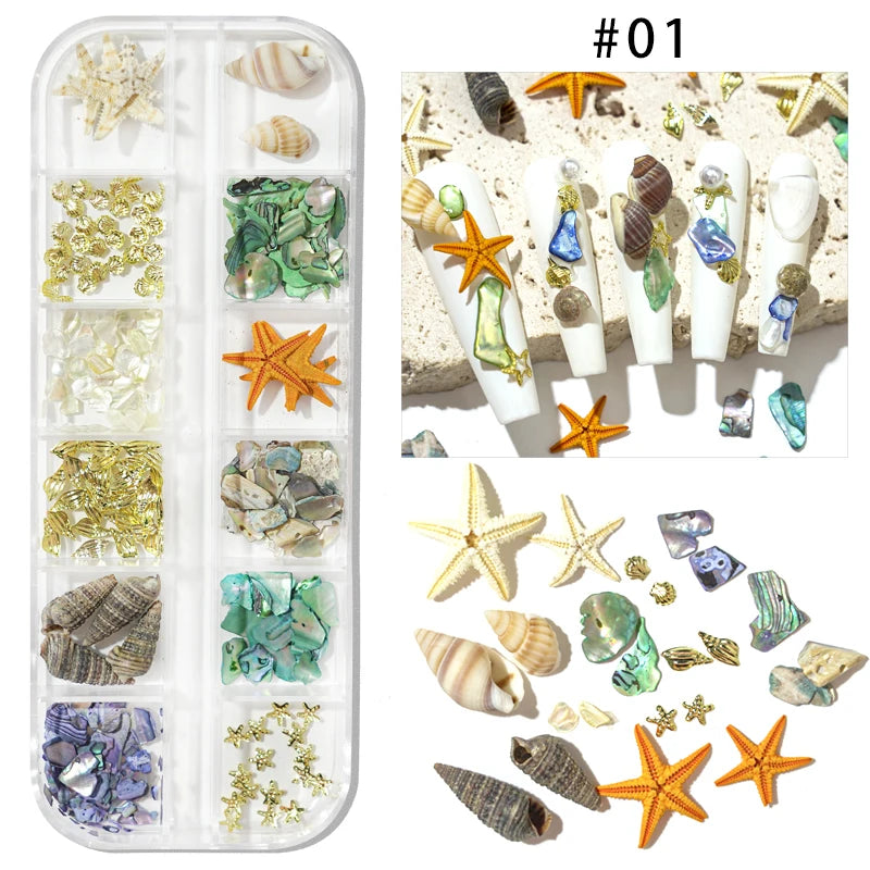 5g Abalone Shell Fragments – 3D Seashell Nail Art Charms for Gradient Nails | Ultra-Thin Natural Shell Sequins